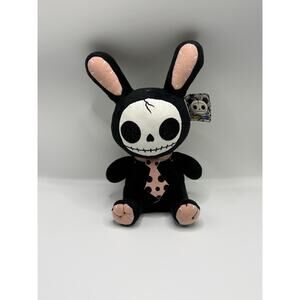 Ebros Pink Polkadot Bunny Rabbit Furry Bones Skeleton Plush Doll Zombie Black